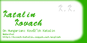 katalin kovach business card